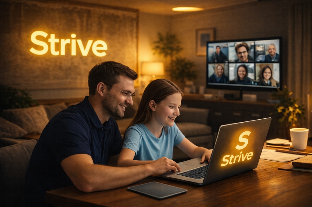 Family participating in Strive AI competition